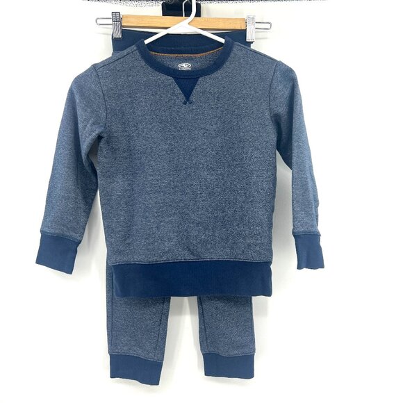 Athletic Works Navy Blue Jogger Sweatshirt Set Boys 6/7 - Picture 1 of 5